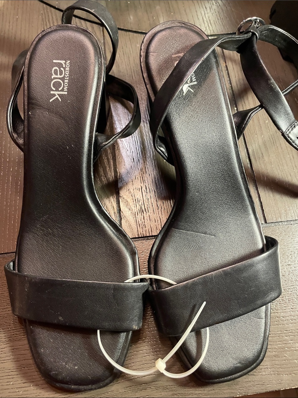 Nordstrom Rack Black Strappy Square-Toe Women's Sandals
